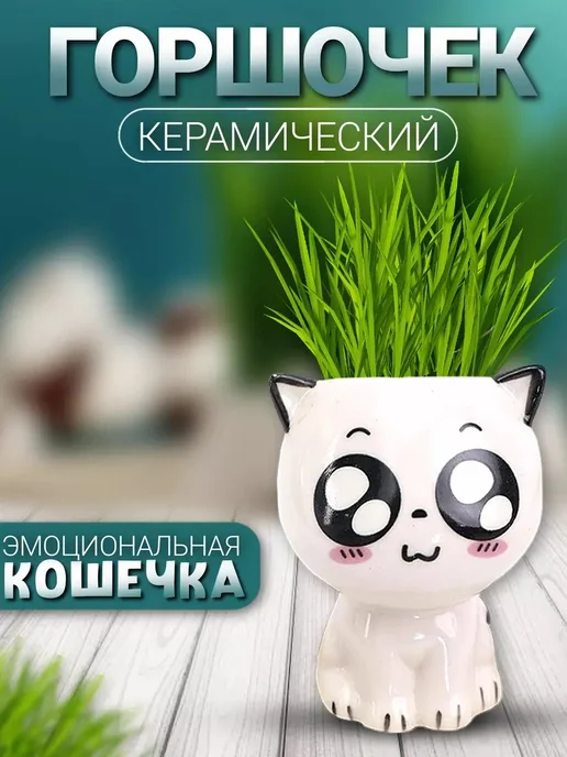 Набор для опытов Вырасти травку с керамическим горшочком, вариант, фото 2