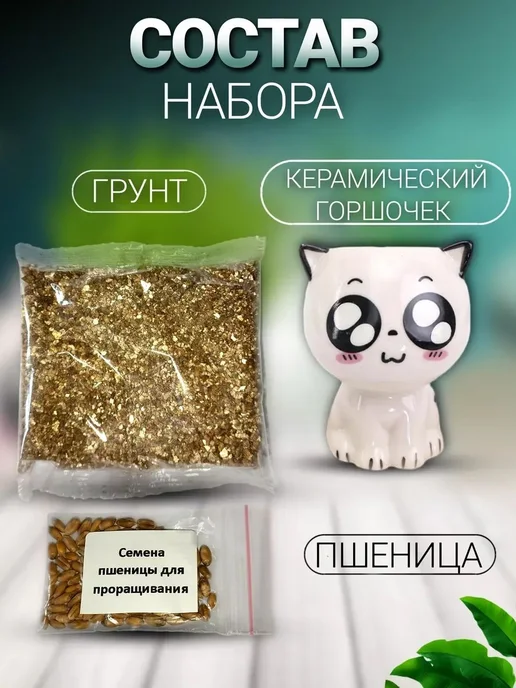 Набор для опытов Вырасти травку с керамическим горшочком, вариант, фото 3