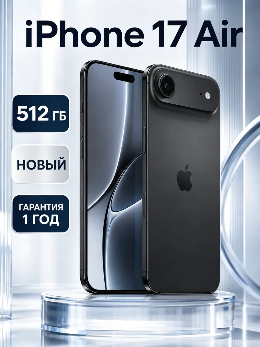Новинка.Смартфон iPhone 17 Air 512 eSIMBlacK Apple 1457479247 купить за 101 374 ₽ в интернет‑магазине Wildberries