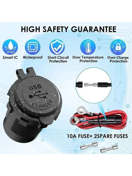 Нет бренда Автомобильное зарядное USB QC3.0, PD, 15.1A, 3 порта, Red wi, красный, фото 6