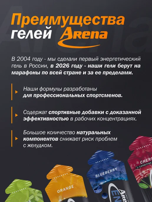 Арена Энергетический гель для бега углеводный, марафонский набор, вариант, фото 3