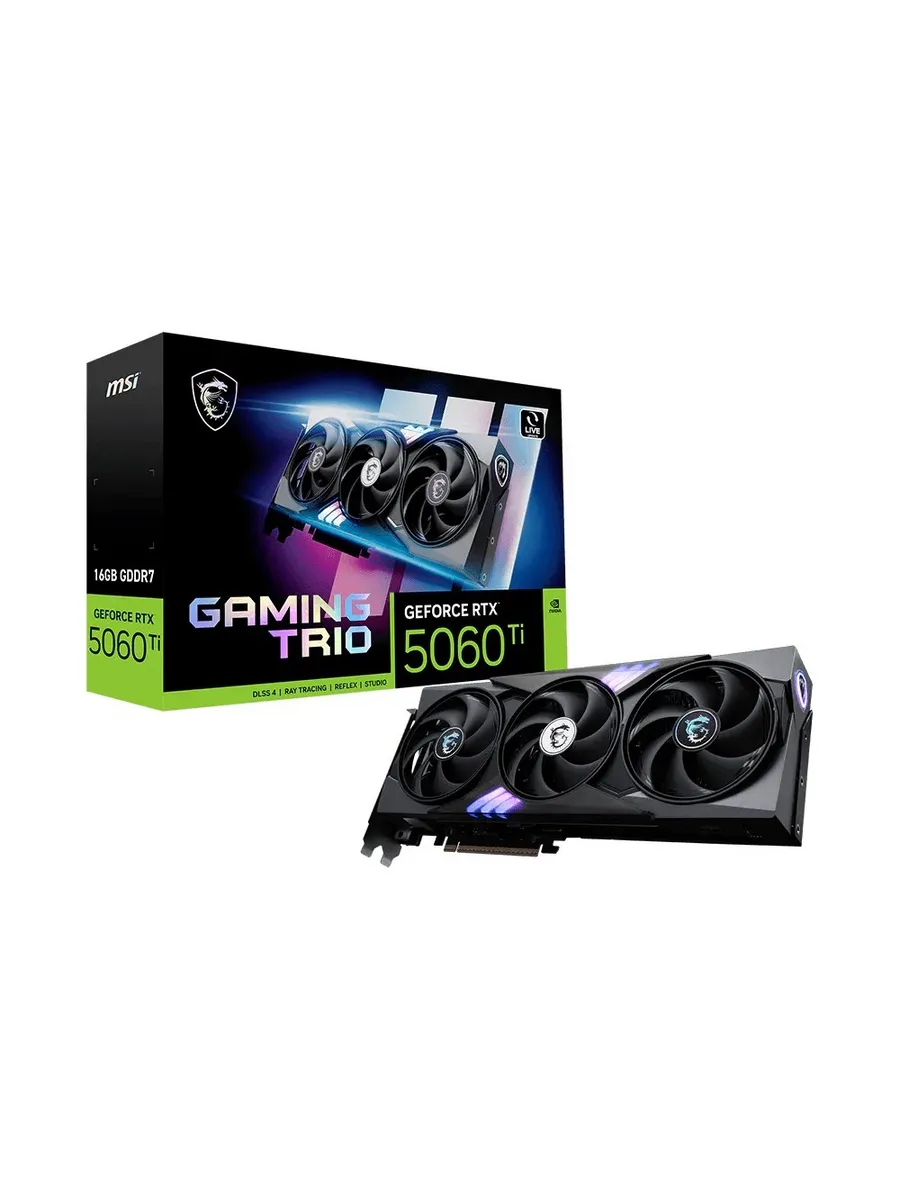 MSI Видеокарта RTX 5060 Ti 16 ГБ RTL (RTX 5060 Ti 16G GAMING TRI