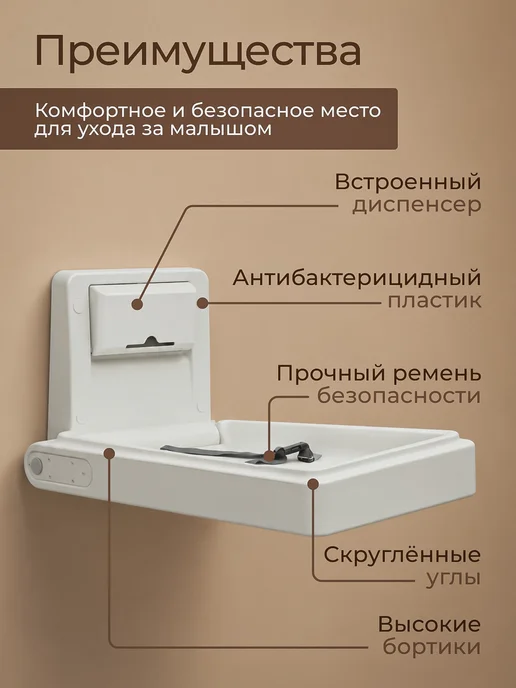 ALLPUFF Стол пеленальный для общественных мест А00СДП036, вариант, фото 3