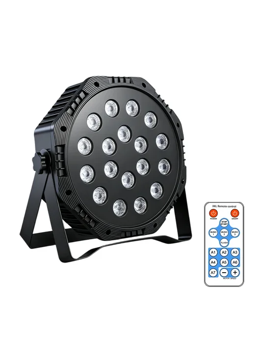 saimili 2шт RGB LED светильник для сцены 18 LED DMX512, черный