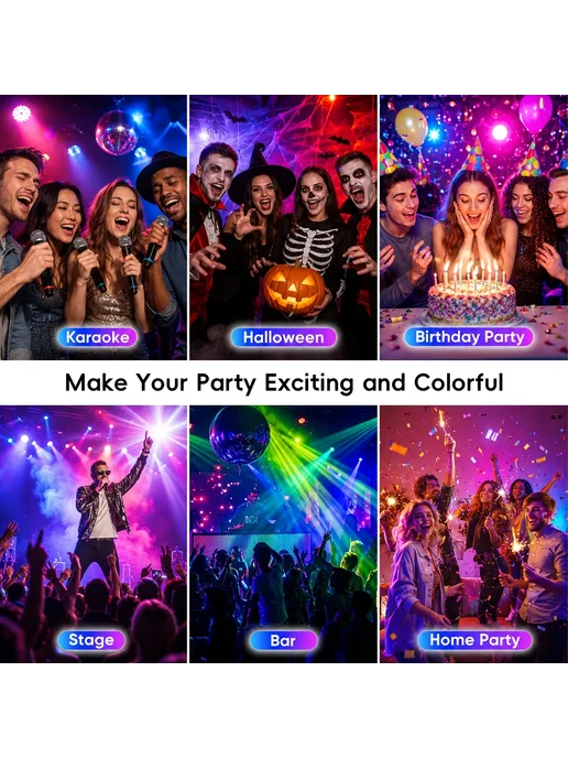 saimili 2шт RGB LED светильник для сцены 18 LED DMX512, черный, фото 6
