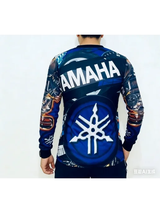Yamaha Летняя популярная футболка с модным принтом круглым, вариант, фото 3