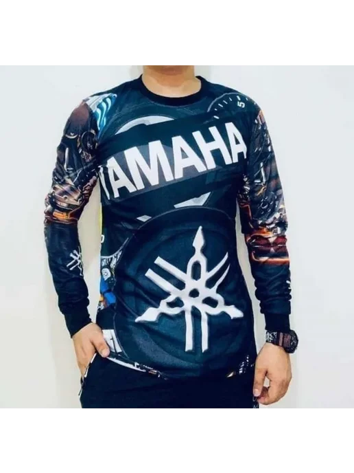 Yamaha Летняя Модная Футболка Для Мужчин И Женщин, Быстросох, черный, фото 2