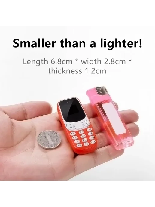 SERVO Мобильный Телефон Mini С Bluetooth, Низким Уровнем Выб, розовый, фото 3