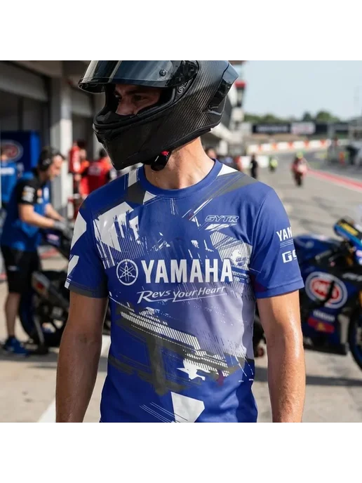 Yamaha Новая летняя рубашка с короткими рукавами Super Motocross YA, розовый, фото 2
