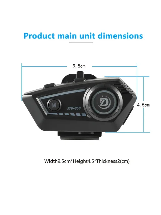 kebidumei Гарнитура для мотоциклетного шлема C50 с Bluetooth 5.4, функ, вариант, фото 6