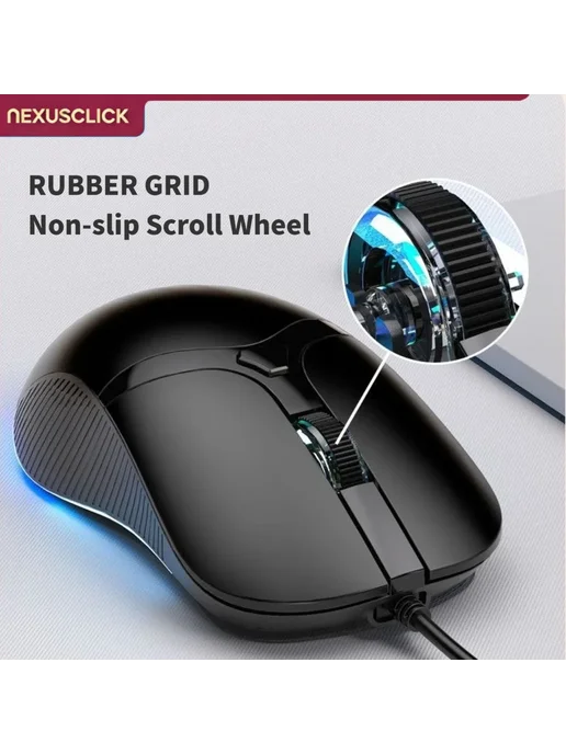 NexusClick Игровая мышь Midnight Black, 6 кнопок, RGB, черный, фото 6