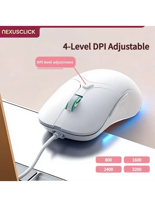 NexusClick Игровая мышь Midnight Black, 6 кнопок, RGB, черный, фото 7