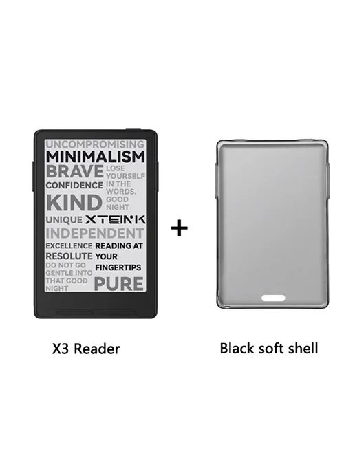 XTEINK Электронная книга X3 16 ГБ X3 Black with case, 16 ГБ, в упаковке 300 г