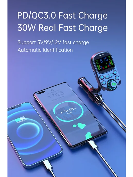 CYZFOWDUO Автомобильный MP3-плеер прикуриватель Bluetooth-совместимый, вариант, фото 5