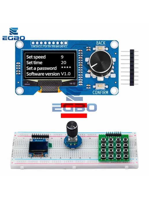 EGBO OLED-дисплей 0.96 1.3 дюйма белый для Arduino 0.96 inch, белый, фото 5