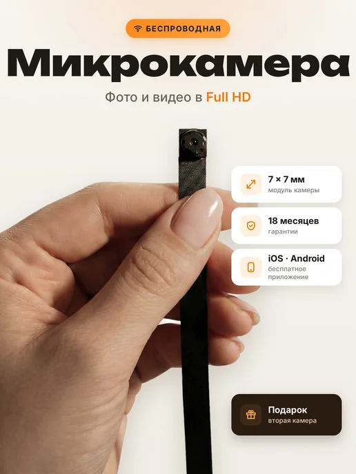 Мини камера видеонаблюдения wifi для дома, черный