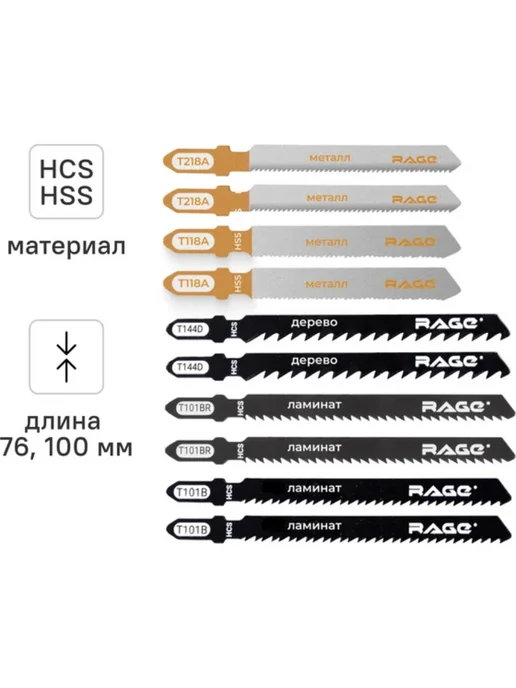 Набор пилок для лобзика 10 шт 552200, 10 шт, фото 2
