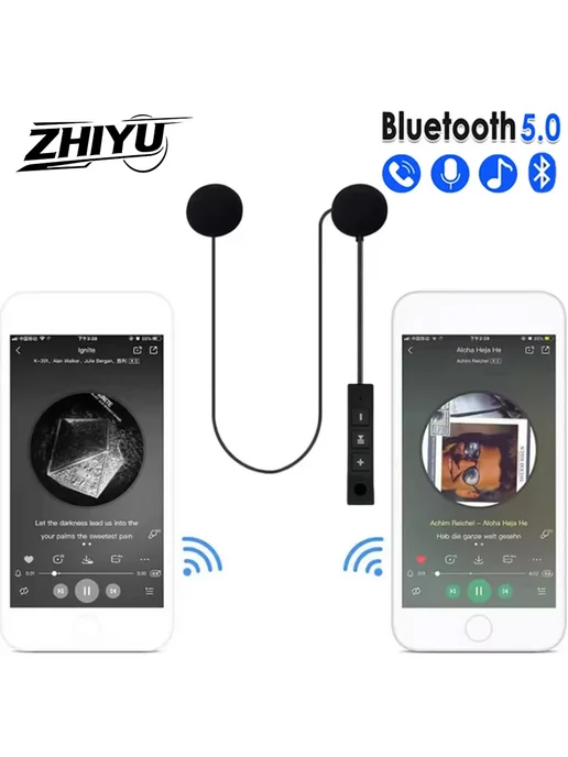 Беспроводная Bluetooth 5.0 Гарнитура ZHIYU BT11 Для Мотоцикл, черный, фото 3