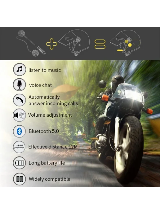 Беспроводная Bluetooth 5.0 Гарнитура ZHIYU BT11 Для Мотоцикл, черный, фото 4