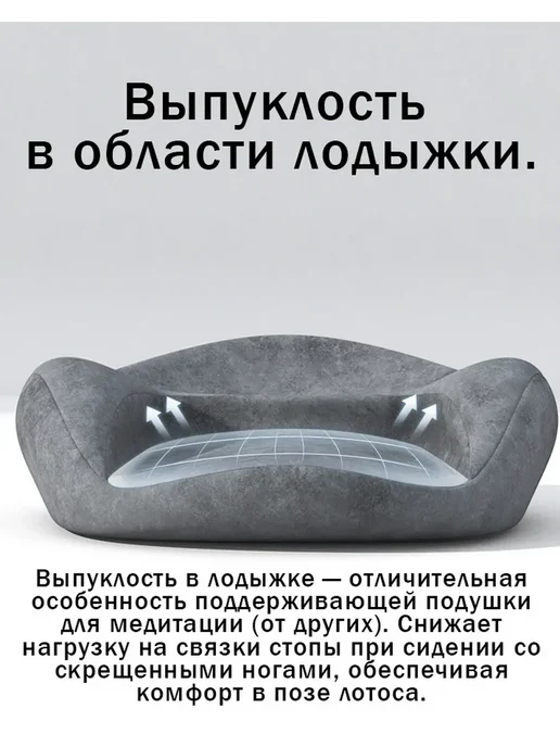 Подушка для медитации, йоги и уединенного занятия, серый, фото 7