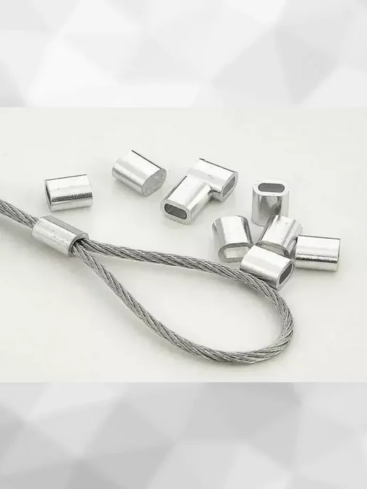 ZБОЛТ Зажим втулка алюминиевая 1 мм, для троса, 50 шт, 300 шт, фото 4