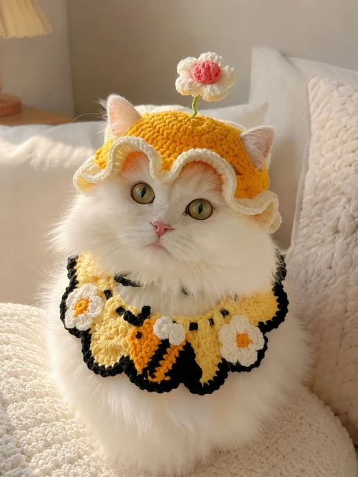 Зимняя одежда для кошек，(2~7 кг), желтый, фото 8
