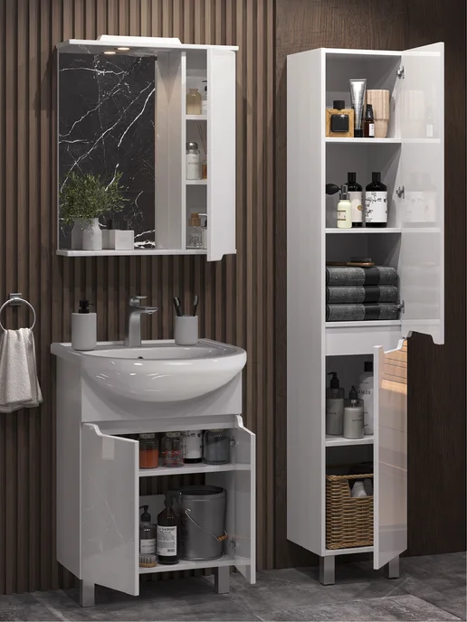 SANSTAR Тумба напольная Лайн 50 Без раковины, белый, фото 2