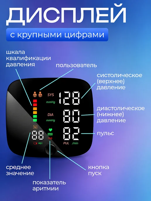 Тонометр на запястье для давления автоматический, черный, фото 3