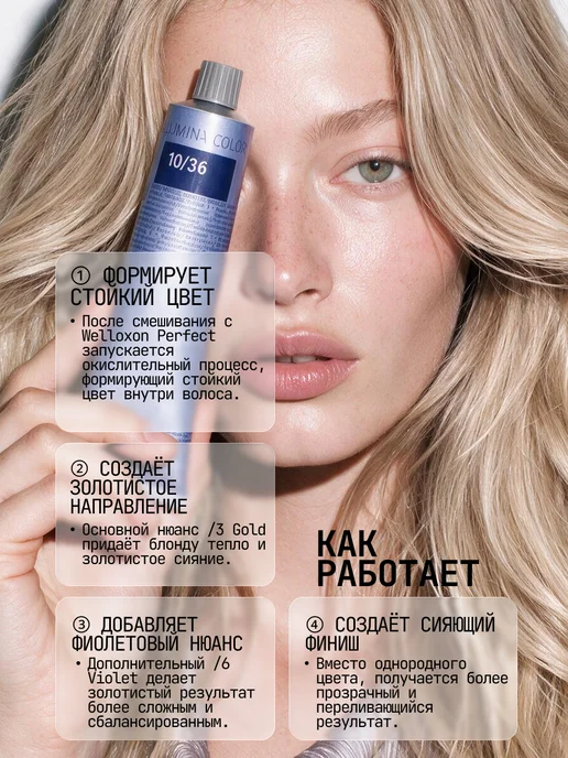WELLA PROFESSIONALS Перманентная крем-краска Illumina Color 10 36, белый, фото 7