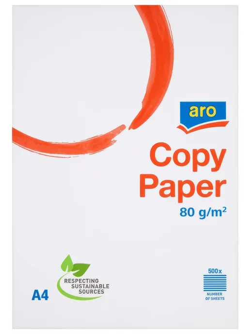 Бумага ARO A4, 80 г/м², 500 листов, 1 пачка