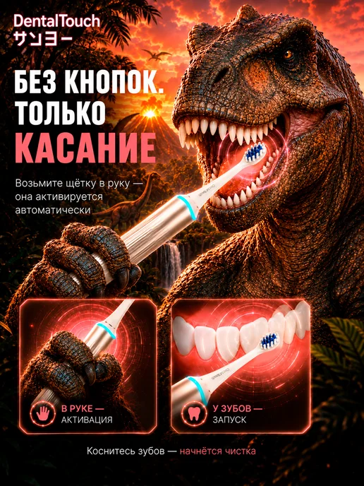 DentalTouch Умная электрическая зубная щетка без кнопок, белая, белый, фото 2