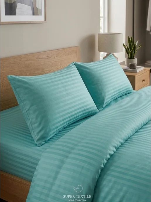 SUPER TEXTILE Наволочки 50x70 - 2 шт хлопок страйп-сатин, 50x70, 2 шт, фото 2