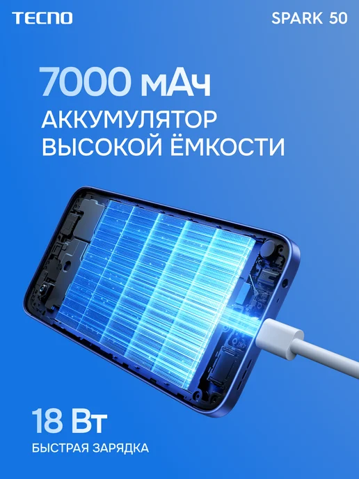 Смартфон TECNO Spark 50 8/128 ГБ, черный, фото 3