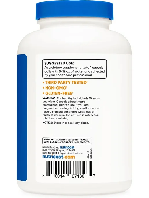 Nutricost L-Глутатион 500 мг, антиоксидант, 240 капсул, вариант, фото 4