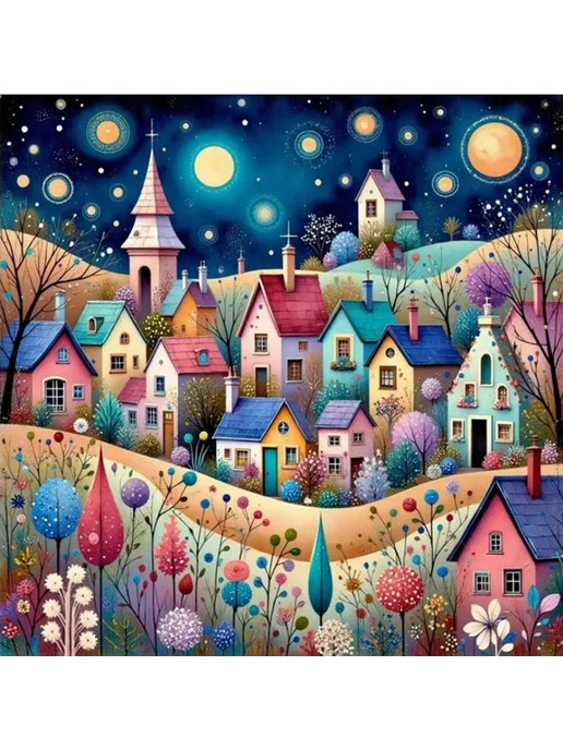 Цветной крестик для дома, 14CT, 40x40 см, 40x40 см, фото 2