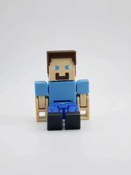 Фигурки и Статуэтки 3Д Стимул Фигурка Майнкрафт Стив, подвижная Steve Minecraft, голубой, фото 4