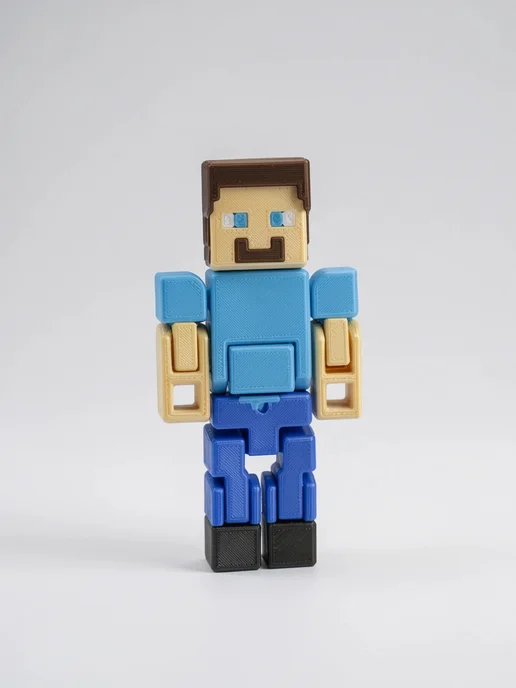 Фигурки и Статуэтки 3Д Стимул Фигурка Майнкрафт Стив, подвижная Steve Minecraft, голубой, фото 7