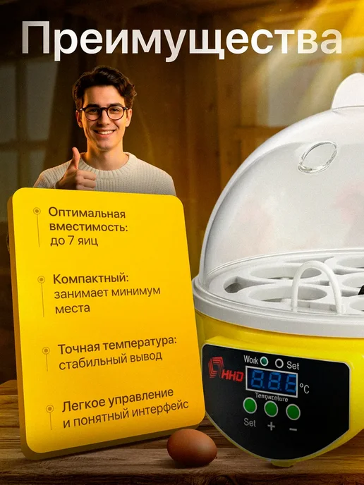 Gran Инкубатор для яиц с терморегулятором, желтый, фото 6