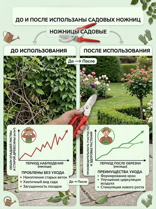 Азю1 Секатор садовый универсальный ножницы для обрезки веток, красный, фото 4