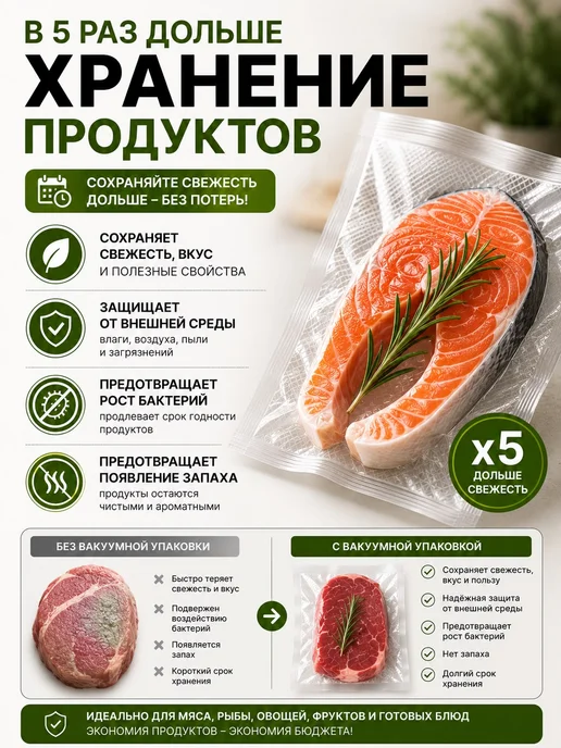 Пакеты для вакууматора рифленые 100 шт, 100 шт, фото 3
