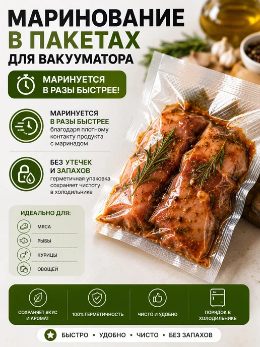 Пакеты для вакууматора рифленые 100 шт, 100 шт, фото 6