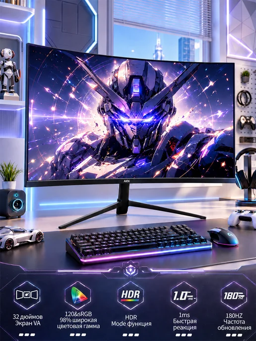 AKN 32-дюймовый монитор, 180 Гц, игровой VA с разрешением2K, вариант, фото 3