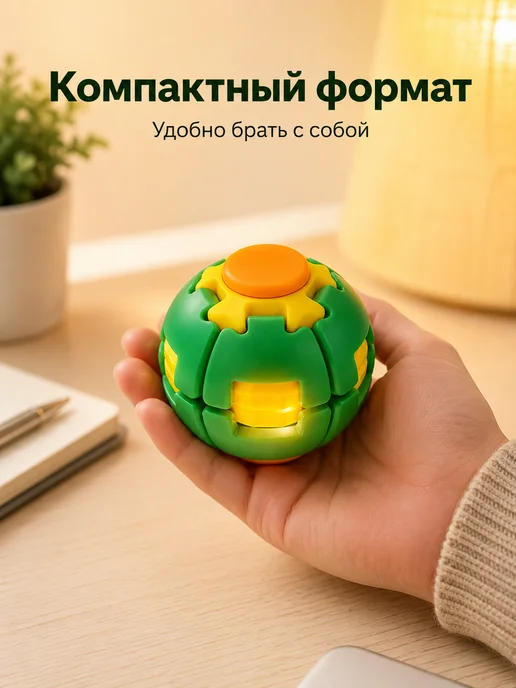 3D печатный мяч для снятия стресса, зеленый, фото 2