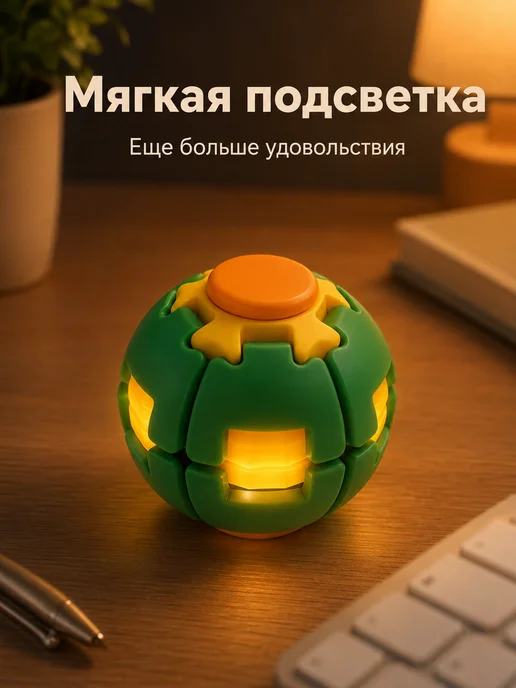 3D печатный мяч для снятия стресса, зеленый, фото 8