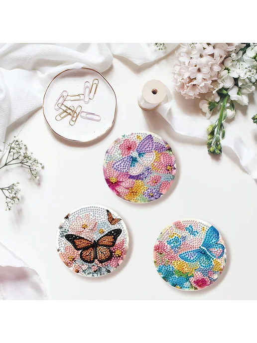 Набор из 8 DIY алмазных подставок для декора, деревянные, вариант, фото 2