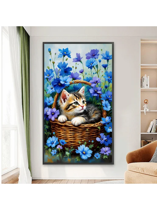 Набор 5D живописи с котом 40х70см для интерьера, 40x70 см, фото 2