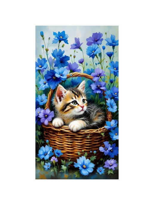 Набор 5D живописи с котом 40х70см для интерьера, 40x70 см, фото 5