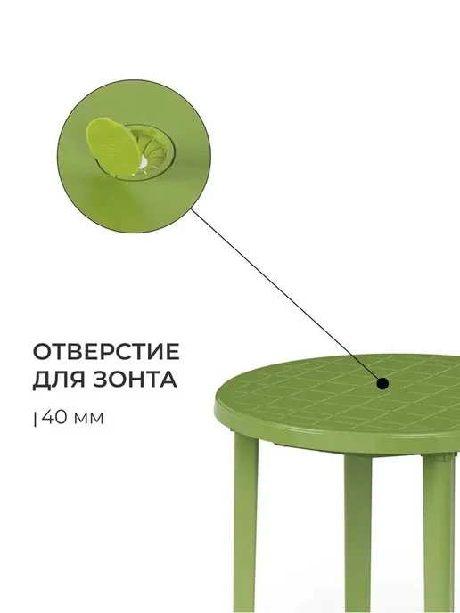 Стол круглый зеленый 90х90 см для интерьера, 90x90 см, фото 6