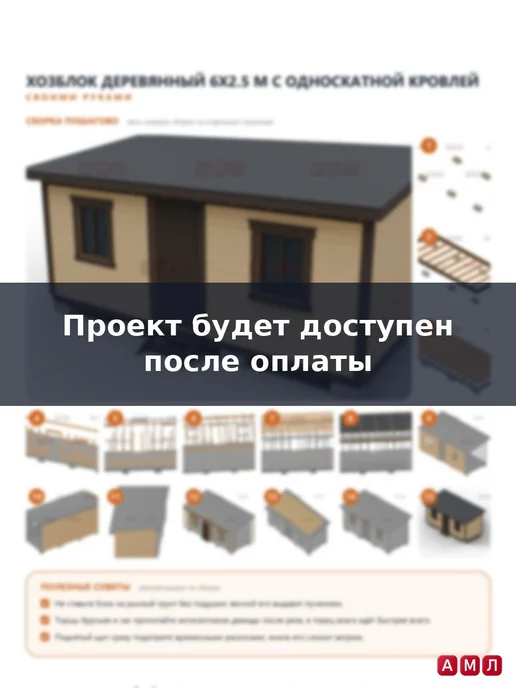 АМЛ Проект чертеж бытовка 6х2.4 м. хозблок с туалетом, 6x2.5, фото 5