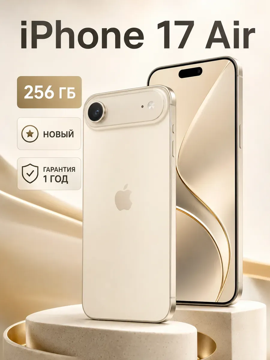 Новинка.Смартфон iPhone 17 Air 256 eSIM золото Apple 1457478159 купить за 87 501 ₽ в интернет‑магазине Wildberries